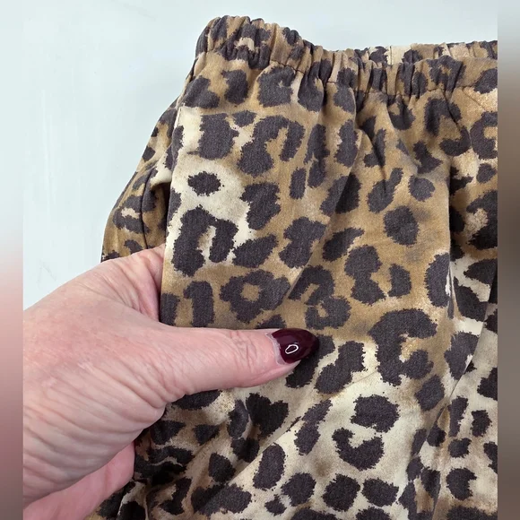 American Eagle Outfitters Leopard Print Wide Leg Pants - Brown - Picture 13 of 15